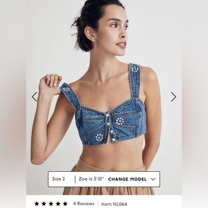 Denim Sweetheart Bralette in Stamped Floral